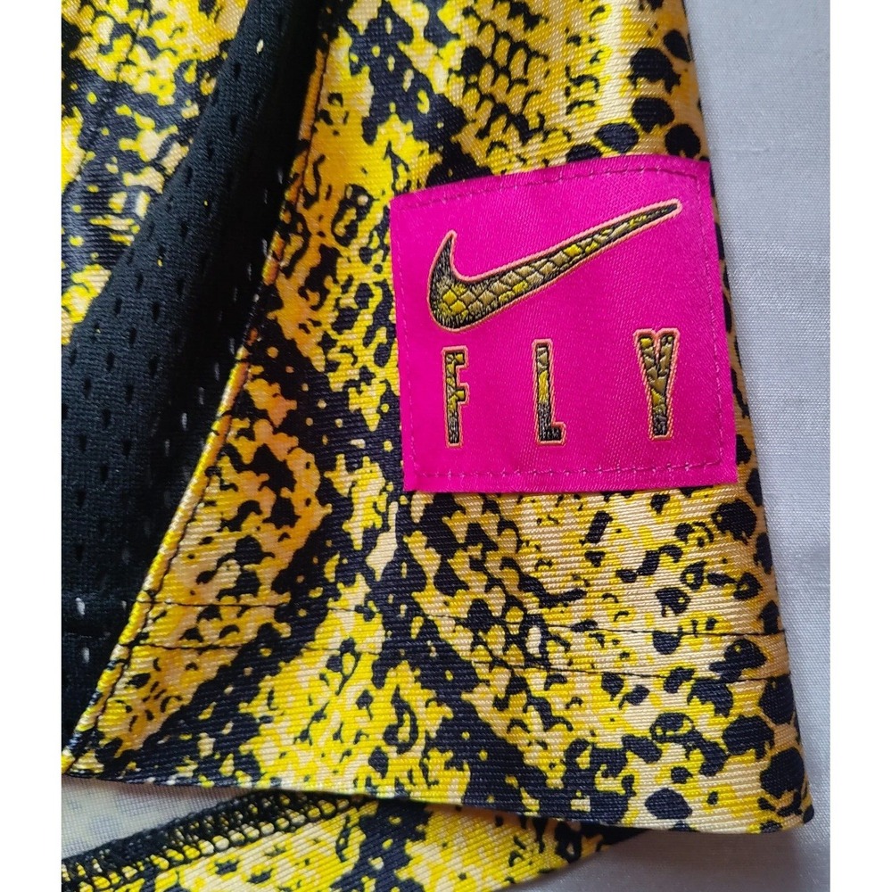 NIKE FLY Women XS Vivid‎ Sulfur DRI-FIT Loose Snake Print Basketball Shorts NEW - Picture 12 of 16